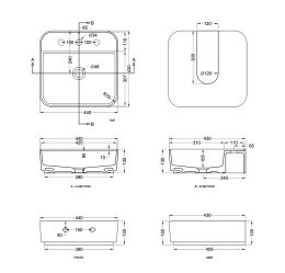 Ceramica CIELO Shui Comfort SHCOLAQF CM - Раковина для ванной комнаты 44*43 см, подвесная - накладна