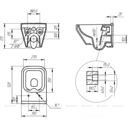 Комплект Cersanit CREA SQUARE 63997 CO DPL EO slim инсталляция LINK PRO