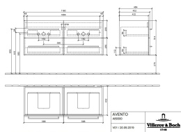 Фото Villeroy Boch Avento A89300PN Тумба под раковину 1180х515 мм (Elm Impresso)