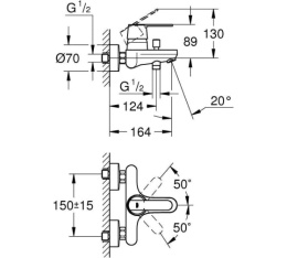 Фото Смеситель для ванны Grohe Get хром 32887000