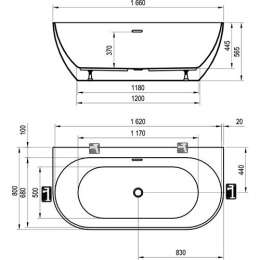 Акриловая ванна 166x80 Ravak (XC00100024), овальная