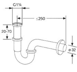 Cифон для раковины Kludi (1025005-00) хром