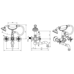 Фото Смеситель для ванны Boheme Flora (313-FL) бронза