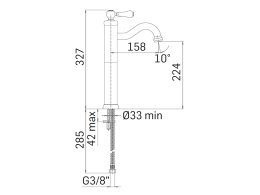Фото Смеситель для раковины Mamoli Country 429600000001 без донного клапана на 1 вых, Chrome