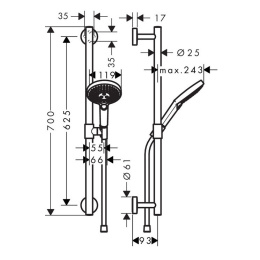 Душевой набор 26321000 Hansgrohe Raindance Select S (хром)