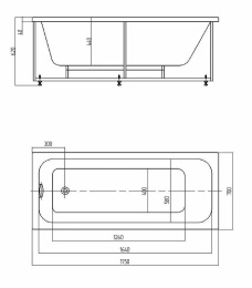 Фото Акриловая ванна 175x70 Aquatek (MIY175-0000001), прямоугольная
