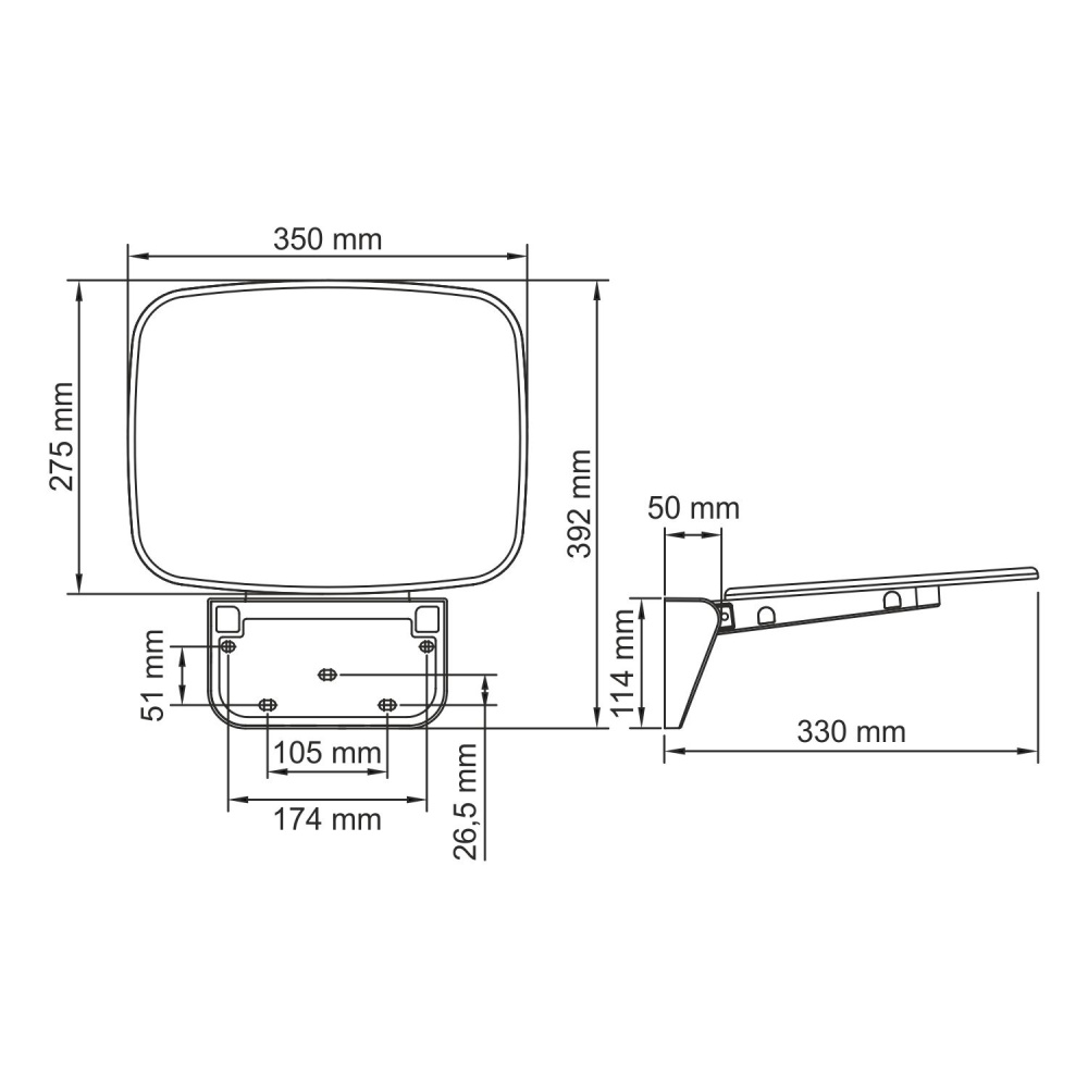 WasserKRAFT SS401 Сиденье для душа