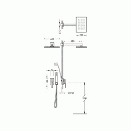 Душевая система Tres Slim (20218006) хром