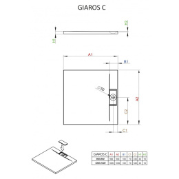 Душевой поддон из искусственного камня Radaway Giaros C 90x90x4 белый MKGC9090-03