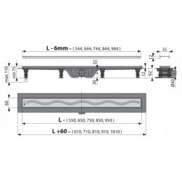 Душевой трап AlcaPlast Simple (APZ9-550M) серый