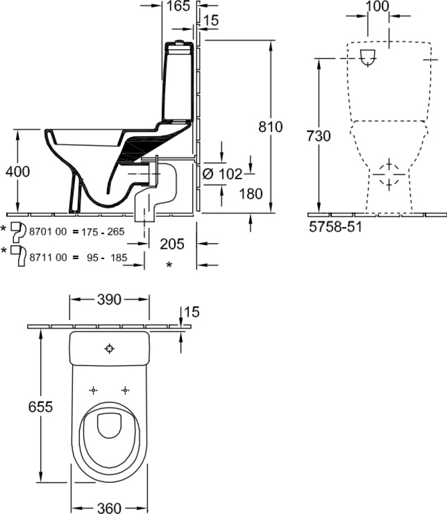 Фото Villeroy & Boch O.novo 56581001 - Унитаз напольный, компакт