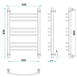Водяной полотенцесушитель Energy Prestige 80x50 золото