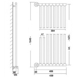 Фото Полотенцесушитель водяной Margaroli Cielo 480-8XL 1475, 480XL08OB, старая бронза