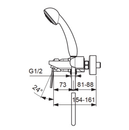Фото Vidima BALANCE BA267AA Настенный смеситель для ванны/душа