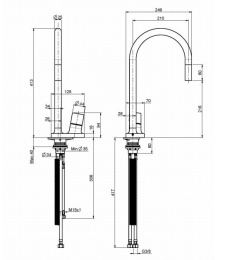 Смеситель для кухни F7028CR FIMA Carlo Frattini Kitchen Fluid