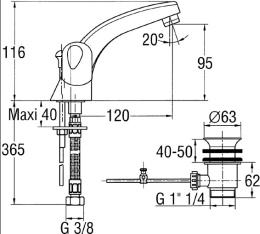 Фото Смеситель Jacob Delafon Galeo E72924-CP для раковины с донным клапаном