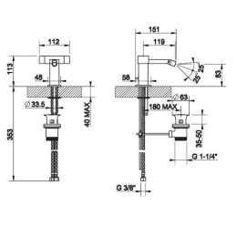 Смеситель для биде Gessi Rettangolo (20307#031) хром