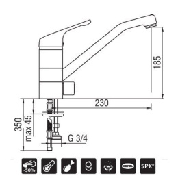 Nobili Hera HE24113/10CR Смеситель для кухни (хром)