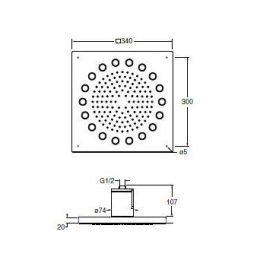 Верхний душ Cristina Dynamo PD 368