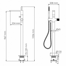 WasserKRAFT Paar 8821 Смеситель напольный для ванны