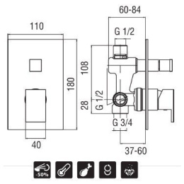 NOBILI Solido F SF00100CR Смеситель для душа (хром)