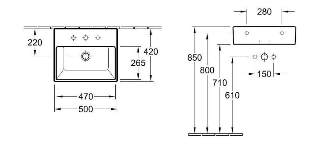 Раковина 513350R2 VILLEROY&BOCH Memento, 500х420 мм