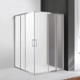 Душевой уголок Cezares Molveno-A-22-100+20-P-Cr, 120 x 120 x 190 см, стекло текстурное Punto, хром