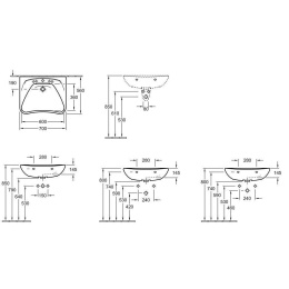 Раковина VITA 71190201 VILLEROY&BOCH O'NOVO, 700х560 мм