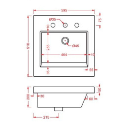 Раковина накладная 59 5 см ArtCeram Gap (GPL006 01 00) белый