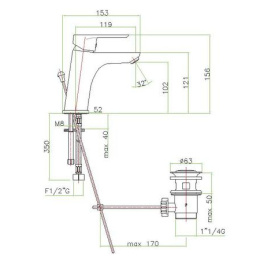 Смеситель Fiore Kevon Chic 81TX8123 для раковины, синий/хром