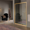 SAMO VB Дверь в нишу/для боковой стены 116-122хh200, профиль и ручки золото, стекло прозрачное с мат