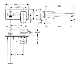 Смеситель Ideal Standard Tonic II встраиваемый для раковины, хром, A6335AA