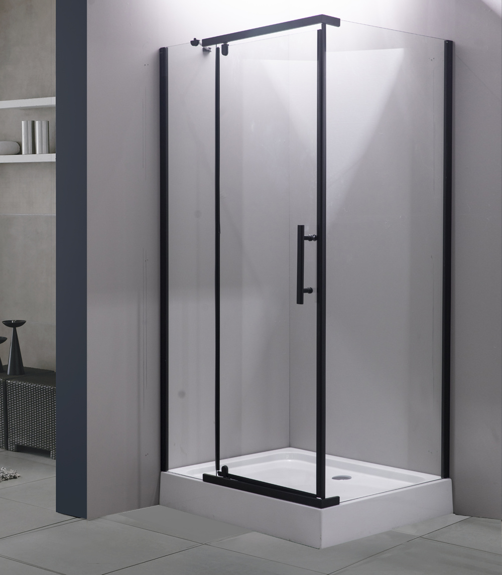 Душевой уголок 80х100х200 Esbano (ESUGD7190B) Профиль: алюминиевый МАТОВЫЙ ЧеРНЫЙ