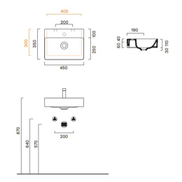 Раковина 45 см Catalano Green (0420450001) белый глянцевый