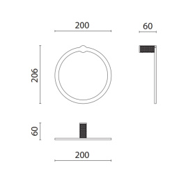Полотенцедержатель-кольцо Oasis Defile 0AGD003OR подвесной, цвет: золото