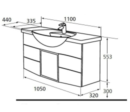 Ideal Standard Motion W5501CT тумба 110 см, венге