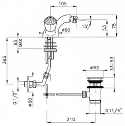 Смеситель Nicolazzi Cristallo 2034CR для биде