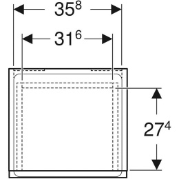 Шкаф-пенал Geberit Renova Plan, 39 х 70 см, цвет белый глянцевый, 501.921.01.1