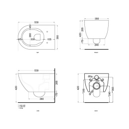 Чаша подвесного унитаза Cielo Enjoy Rimless EJVSK TL безободковая (Talco)