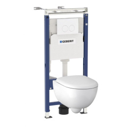 Geberit Renova 500.122.TC.R Комплект инсталляция и унитаз подвесной стандартные, цвет унитаза: белый