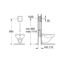Смывное устройство для унитаза Grohe Grohe 37153000 без ИК-панели смыва