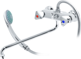 Фото Смеситель для ванны/раковины Лазер S-образный излив 300мм Варион 2022362