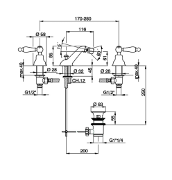 Смеситель для биде Cisal Arcana Toscana TS00122021, хром