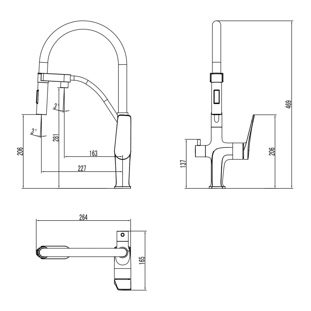Смеситель для кухни Lemark Bronx (LM3761BLR) золотой, черный