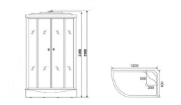 Душевая кабина 120x80x220 Niagara (NG-1903-01L) С гидромассажем, акрил, Поддон низкий
