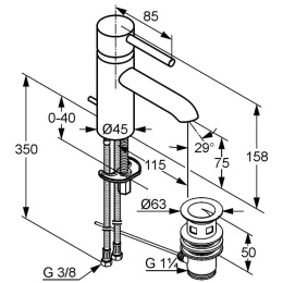 Фото Смеситель для раковины Kludi Bozz (382920576)