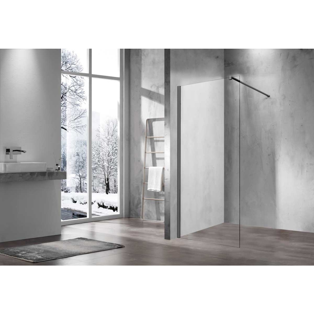 Душевая перегородка Vincea Walk in (VSW-1H100CLGM) вороненая сталь