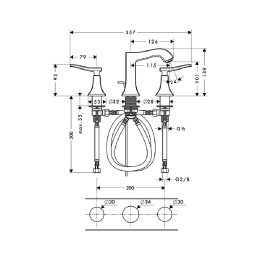 Смеситель для раковины 31073000 Hansgrohe Metris Classic