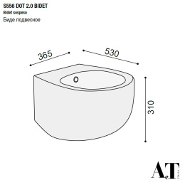 Биде подвесное AeT Dot 2.0, с креплениями, цвет горчица S556T1R1V1132