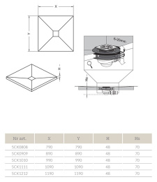 Душевая плита с компактным трапом Radaway RadаDrain (5CK0808/5K01)